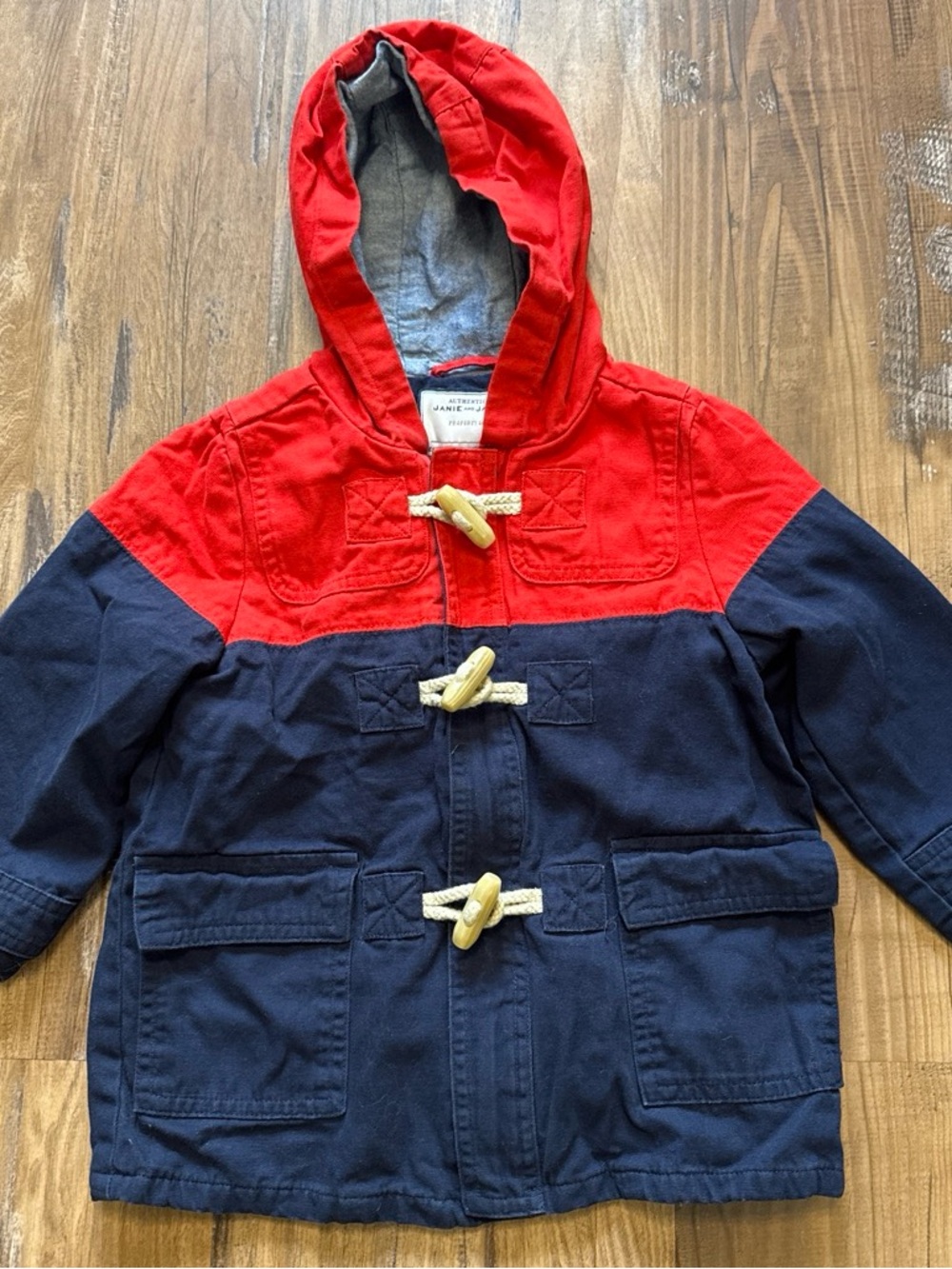 Boys Hooded Jacket - Red & Navy